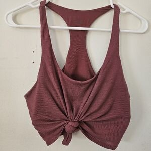alo Yoga KNOT BRA sz L in Rosewood
